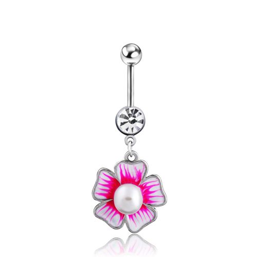 Piercing De Nombril En Acier Inoxydable Avec Fleur Tendance
