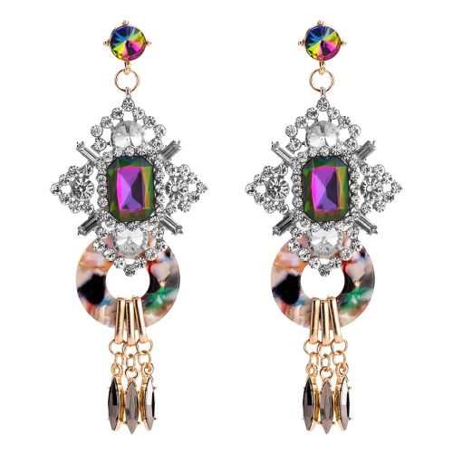 Boucles D'oreilles Longues A Pendentif En Strass Pour Femme, Tendance, Couleur