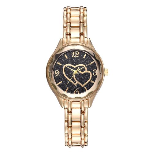 Montre A Quartz Tendance Avec Bracelet En Alliage Et Motif Ciel Etoile Et Cour Pour Femme (Dore)