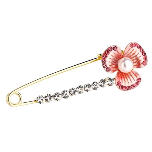 Broche En Alliage Pour Femme, Chale, Echarpe, Cristal, Decoration En Tissu (Ai083-B)