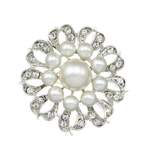 Broche Decorative En Alliage Avec Strass Brillants Et Tendance