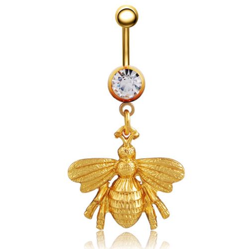Piercing De Nombril En Alliage Dore En Forme D'abeille, Anneau De Nombril Anti-Allergie, Bijoux Pour Le Corps