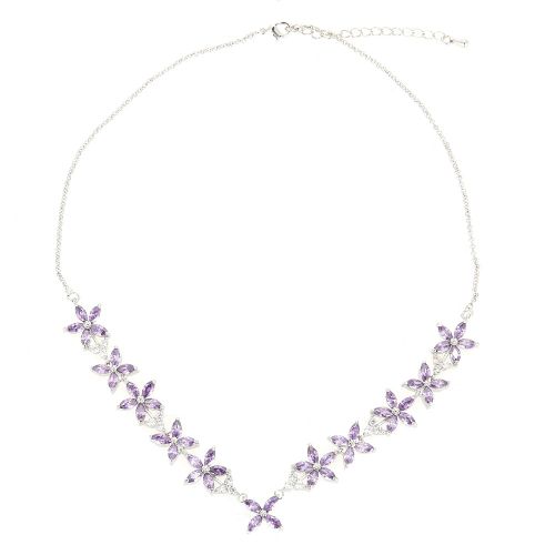 Collier Tendance Pour Femme, Pendentif Fleur En Zircon, Decoration De Fete De Mariage