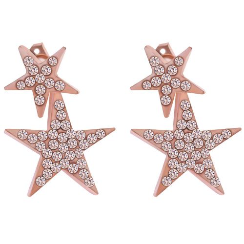 Boucles D'oreilles Tendance Pour Femmes, Elegantes, Pendentif Etoile A Cinq Branches (Or)