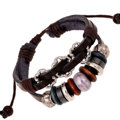 Bracelet En Cuir Multicouches Fait Main Pour Hommes Et Femmes, Unisexe, Perles, Bijoux