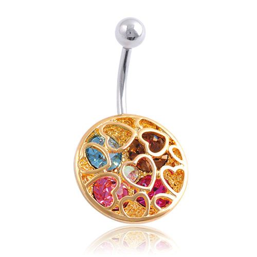 Piercing De Nombril En Alliage De Zircon Et Strass En Forme De Cour