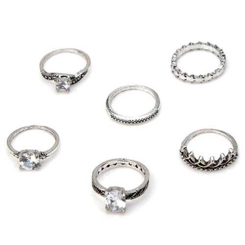 Ensemble De 6 Bagues De Phalange Vintage En Alliage Plaque Sans Nickel Pour Femme