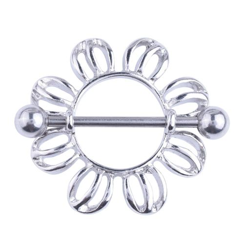Anneau De Teton En Forme De Fleur, Piercing Anti-Allergie, Bijoux De Corps, Accessoires