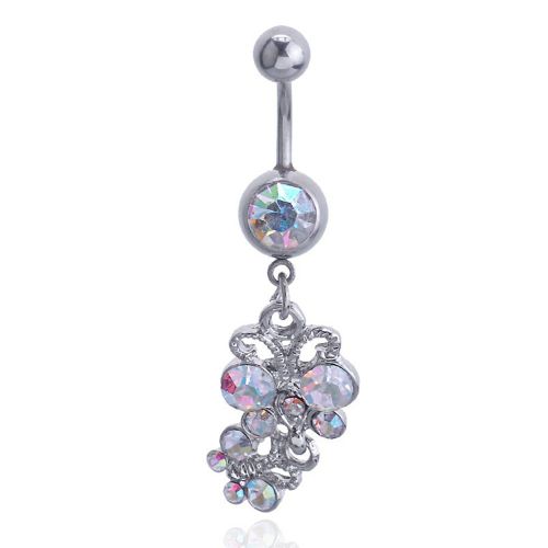 Piercing Nombril En Acier Inoxydable, Couleur Ab, Papillon
