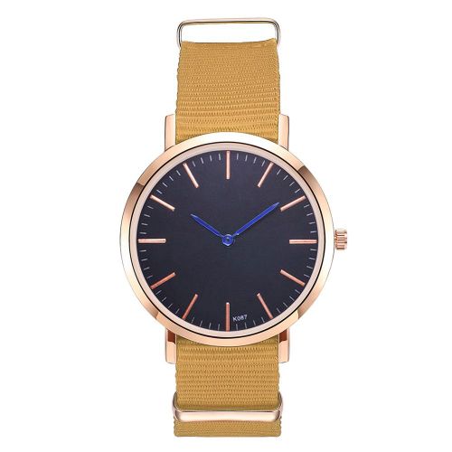 Montre A Quartz Zhoulianfa 2018, Nouvelle Collection Coreenne Pour Homme Et Femme, Bracelet En Toile De Nylon, Jaune K087-Me4