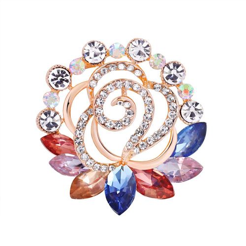 Broche Florale En Strass Pour Col, Echarpe, Anneau, Boucle, Accessoire De Vetements, Bijoux, Cadeau (B)