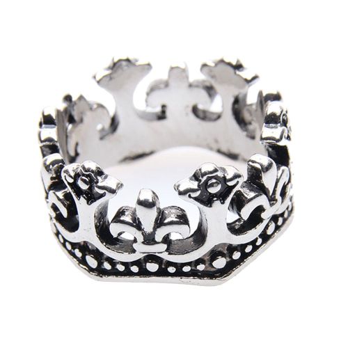 Bague Couronne En Alliage Pour Homme Et Femme, Accessoire De Bijouterie Retro A La Mode