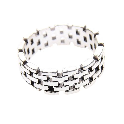 Bague Vintage En Alliage Pour Femme, Motif Brique Rectangulaire (18 Mm)