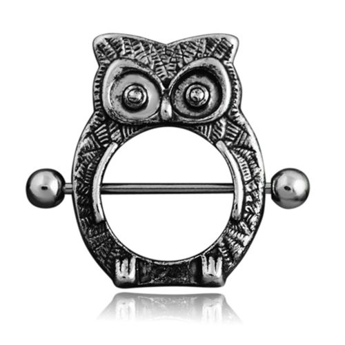 Piercing De Teton En Forme De Hibou Tendance, Bijou De Corps Anti-Allergie