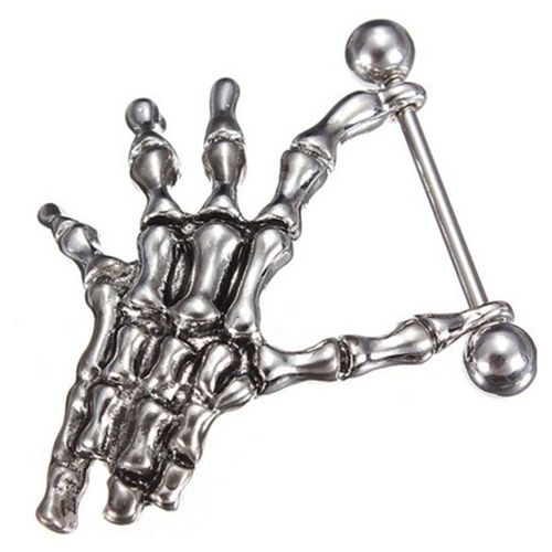 Piercing Corporel, Anneau De Teton En Acier Inoxydable En Forme De Squelette