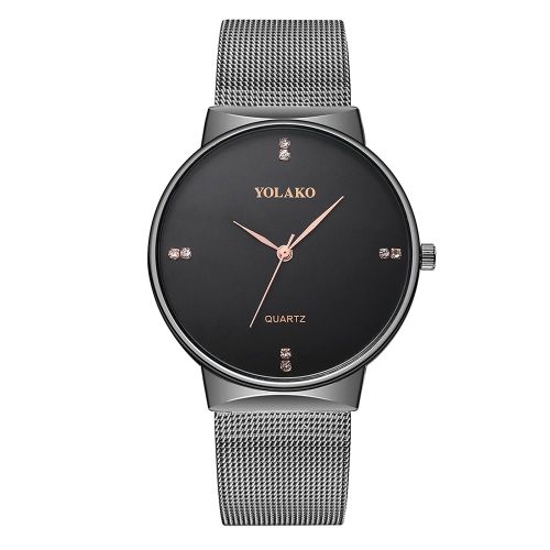 Montre-Bracelet A Quartz Elegante Et Tendance Yolako Pour Couple (Noire)
