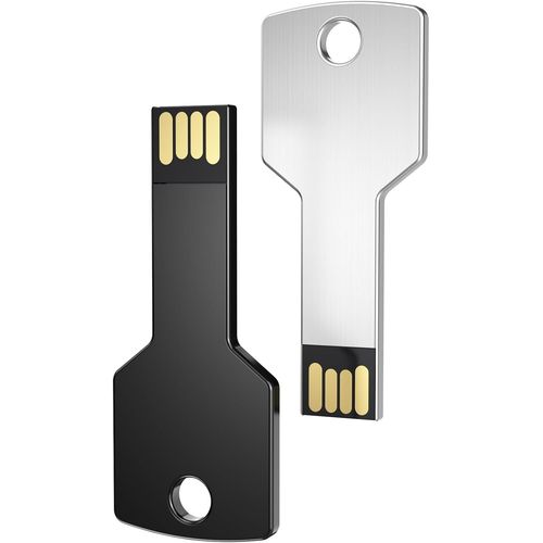 Clé USB 16Go Forme de Clé 2 Pièces USB 2.0 Noir Argenté Cle USB Nouveauté Mémoire Stick Étanche Thumb Drive Stockage de Données Externe pour Cadeau