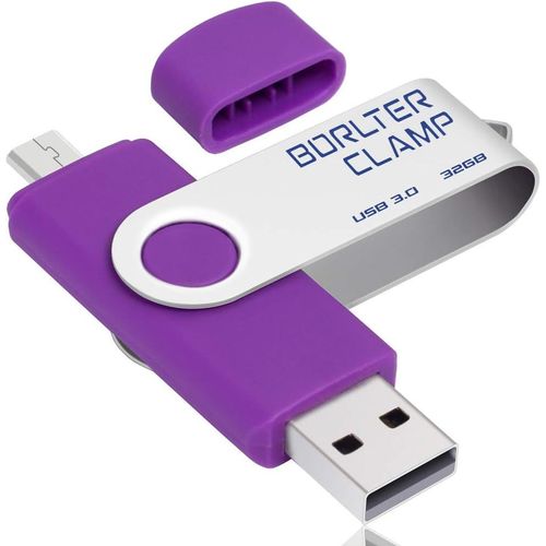 Clé USB 32 Go,2 en 1 OTG USB 3.0 Mémoire Stick,Pivotant U Disque avec Port Micro-USB pour Smartphone Android,Tablette et Ordinateur Stockage Externe (Violet)