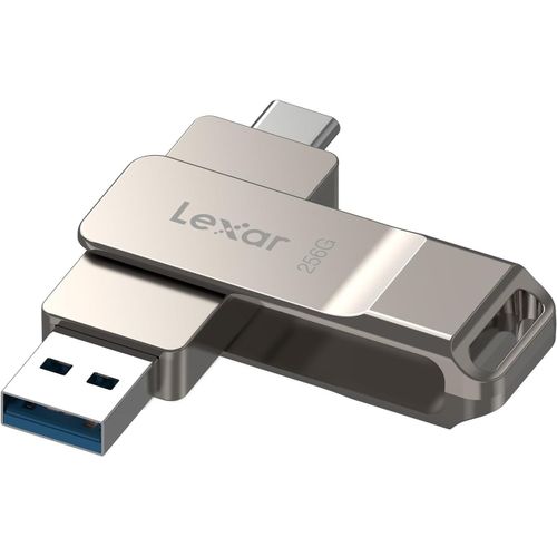 D40E 256 Go Double clé USB 3.2 Gen 1 Type-C Jump Drive,clé USB-C Flash Drive Matériau métallique Pivotant Conception Clé USB,Compatible avec l'iPhone 16