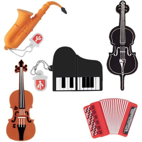 (Lot de 5) Clé USB 16 Go avec Motif d'Instruments de Musique Mignons,Mémoire Stick USB Flash Drive,Cadeau pour Étudiants et Enfants