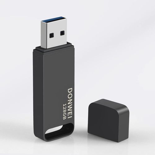 Cle USB 128 Go,Clé USB 3.0 Rapide Flash Drive,MéTal Pen Drive Clef USB Mini Portable Grande Capacité e Memory Stick pour Pc/Phone/Tablettes/TV/Stockage Externe (Black)
