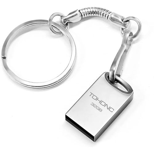 Clé USB 32Go,Mini Métal Thumb Drive USB 2.0 32Go Flash Drive Imperméable Pen Drive Memory Stick pour Ordinateur Portable,PC Stockage de Données (Argent)