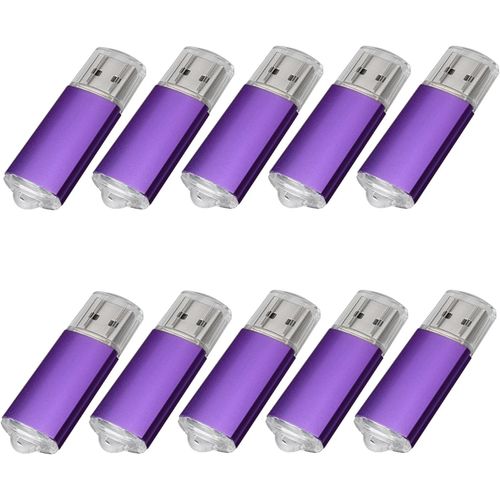 Yaxiny Lot de 10 clés USB 2.0 16 Go violet