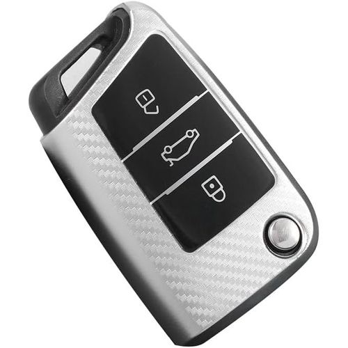 Coque De Clé À Rabat-Convient Pour Vw Golf 7 Mk7 Tiguan Polo T-Cross-Convient Pour Seat Leon Cupra Ateca Ibiza-Convient Pour Skoda Fabia Octavia-Coque De Protection En Tpu Pour Clé De.[H442]