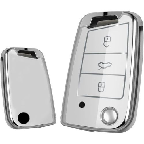 Coque De Clé-Convient Pour Vw Golf 7 Mk7 Tiguan Polo T-Cross-Convient Pour Seat Leon Cupra Ateca Ibiza-Convient Pour Skoda Fabia Octavia-Coque De Clé Pliante En Tpu-Boîte À Clés C