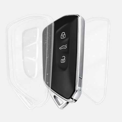 Coque De Clé Voiture Pour Vw Golf 8 Coque De Clé Tpu 3 Bouton Accessoire Clé De Voiture Pour Volkswagen Seat Leon Mk4 Tarraco Ateca Skoda Octavia 2020 Accessoire Clé De Voiture,Claire