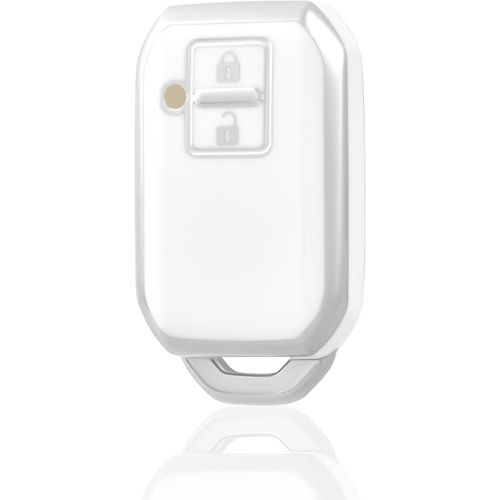 Coque Clé Etui Cles Boitier Clé De Voiture Pour Suzuki Swift V Waggon R Monopoly Maruti Dzire Ignis Swift Embona Xl7 Sport Étui Clés Voiture Clé À Télécommande,Blanc Argent