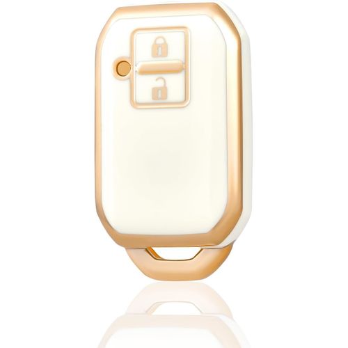 Coque Clé Etui Cles Boitier Clé De Voiture Pour Suzuki Swift V Waggon R Monopoly Maruti Dzire Ignis Swift Embona Xl7 Sport Étui Clés Voiture Clé À Télécommande,Blanc Or