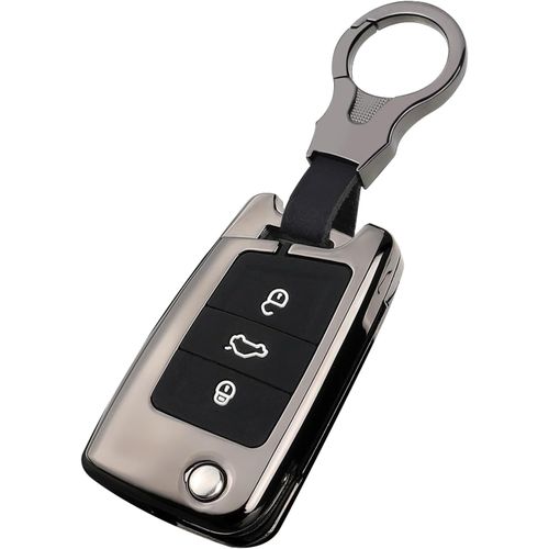 Compatible Avec Volkswagen Coque Protection Clé Vw Golf 7 Mk7 Polo Jetta 4 Touran Alliage De Zinc Coque De Couverture De Clé T*Iguan Skoda Seat Leon S*Uperb 3 Étui Pour Clé Avec Porte Clés