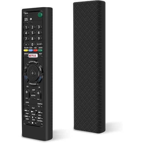 Housse Coque En Silicone Pour Télécommande Sony Bravia Tv Rmt-Tx100D Rmt-Tx200E Rmt-Tx300E, Antidérapant Étui De Protection Pour Télécommande Sony (Noir)