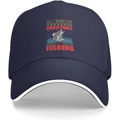 Chapeau De Noël Tout Ce Que Je Veux Pour Noël, C'est Un Chapeau De Pêche, Chapeaux De Baseball Pour Hommes, Casquettes À La Mode