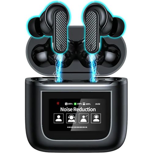 Tws Wireless Earbuds Tws Touch Screen Lcd Anc/Enc 32H Playtime Bluetooth 5.4 In-Ear Earbuds Hifi Stereo Deep Bass Waterproof Sport Earbuds