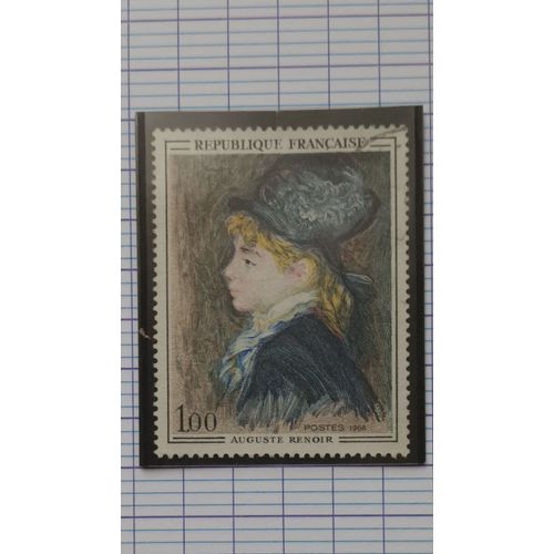 L249 -- Timbre Oblitéré France N ° 1570 -- Année 1968 -- " Oeuvre D'art, Portrait De Modèle, D'auguste Renoir (1841-1919) ".