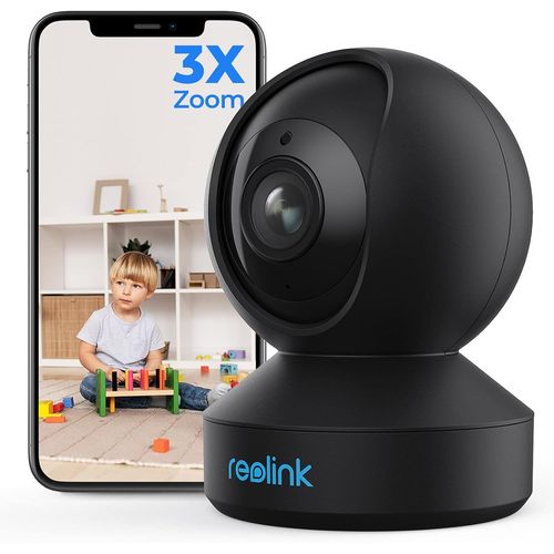 5Mp Ptz Camera Surveillance Wifi Interieur 2,4/5Ghz, Audio Bidirectionnel, E1 Zoom Optique 3X, Détection De Mouvement & Alertes, Vision Nocturne, Accès À Distance, Stockage En Ligne, Noir