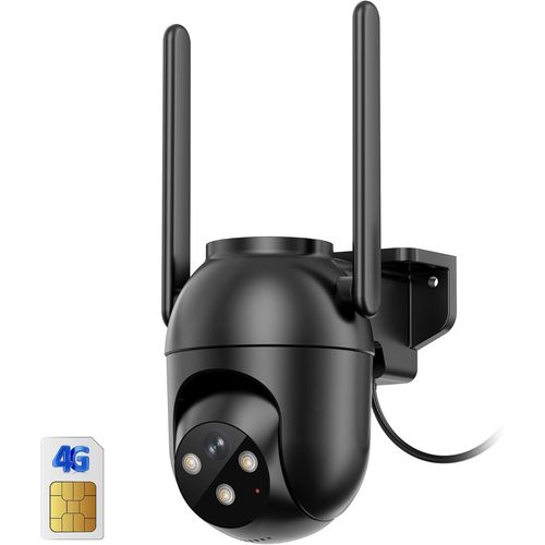 4G Lte Camera Surveillance Exterieur Avec Sim Carte: 2K Hd Camera Exterieur Sans Wifi Vision Nocturne Couleur - 24/7 Alarme Maison Ip65- Câblée