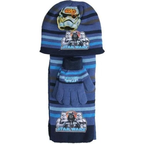 Ensemble Bonnet Gants Echarpe Star Wars Bleu