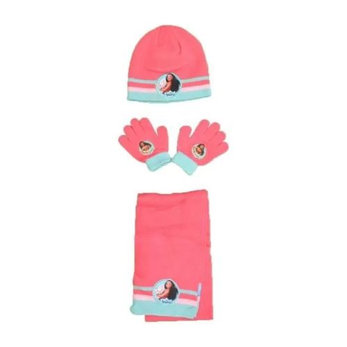 Ensemble Bonnet + Gants + Écharpe Fille - Vaïana Unique Corail