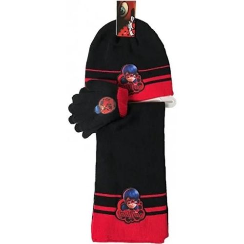 Noir - Ensemble 3 Pièces Bonnet + Écharpe + Gants Ladybug Miraculous Noir - Unique
