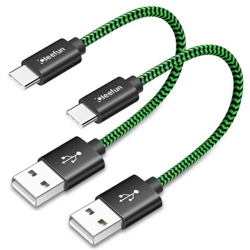 Cable USB C Court 30 cm Lot de 2,Charge Rapide 60 W Nylon Tressé Cable Chargeur pour Galaxy S24 Ultra S23+/ A15 A55 A35 A05S A25 A54 A34,Redmi Note 13 Pro/ 12C