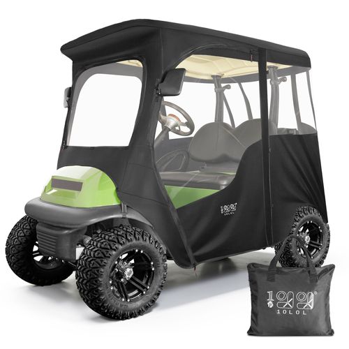 10l0l Enveloppe De Luxe Pour Voiturette De Golf Pour 2 Passagers Club Car Precedent & Temo,600d Coupe-Vent Imperméable 4 Côtés Protection De La Voiturette De Golf Pour La Garder Au Chaud