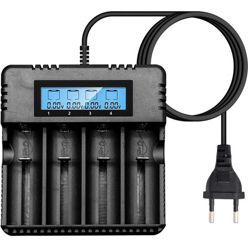 Lcd Chargeur De Piles,Chargeur De Batterie Avec 4 Lots De Charge Chargeur Pour 3.7v 26500/18650/14500/16340/26700 Lithium