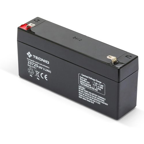 Batterie Au Plomb Rechargeable 6 V,3,2 Idéale Pour Les Lumières De Secours,Ups,Systèmes D'alarme. Connecteurs Faston,Noir,3.2 Ah