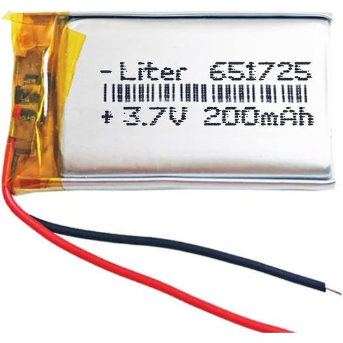 Batterie 651725 Lipo 3.7v 200mah 0.74wh 1s 5c Liter Energy Battery Pour L'électronique Rechargeable Téléphone Portable Smartwatch Gps-Ne Convient Pas À La Radiocommande 27x17x7mm (200mah|651725)