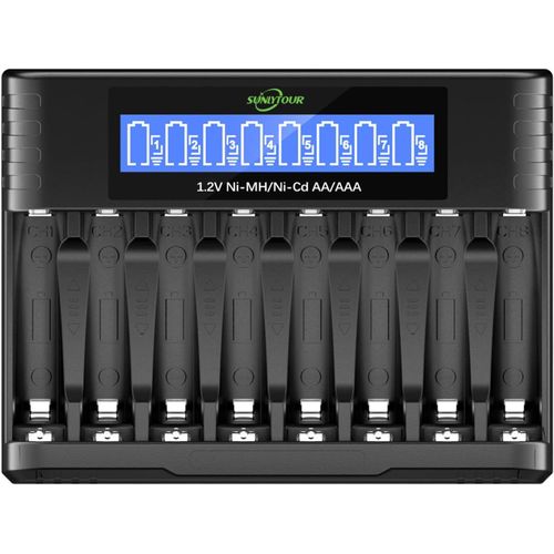 Premium 8 Bay Ni-Mh Aaa Aa Chargeur Ni-Mh Aa Chargeur Pour 1,2 V Ni-Mh Ni-Cd Aa Aaa Batterie