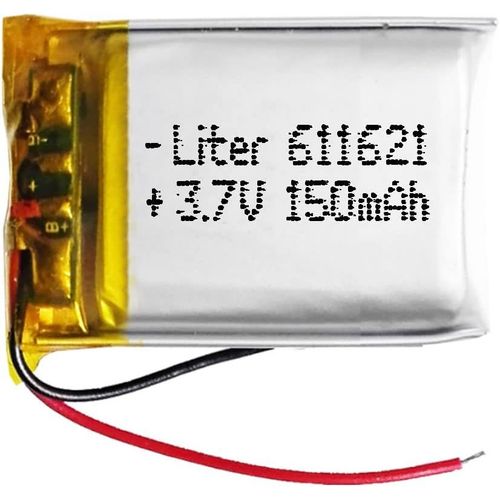 Batterie 611621 Lipo 3.7v 150mah 0.555wh 1s 5c Liter Energy Battery Pour L'électronique Rechargeable Téléphone Portable Smartwatch Gps-Ne Convient Pas À La Radiocommande 24x16x7mm (150mah|611621)