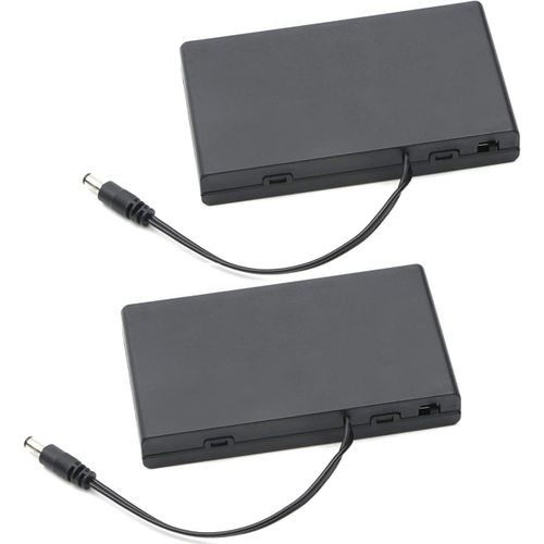 2 Pièces 12v 8xaa Support De Batterie Boîte De Rangement De Batterie En Plastique Avec Couvercle De Boîtier Interrupteur Marche/Arrêt Avec Prise Dc 5.5mm X 2.1mm